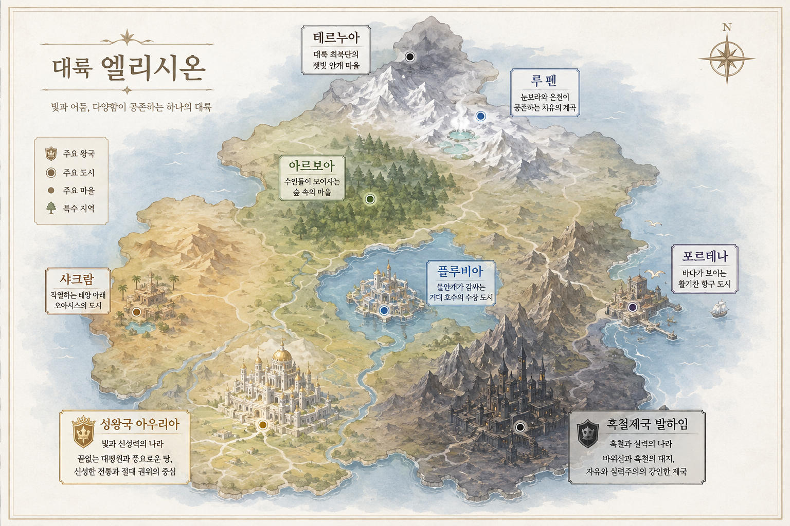 대륙 엘리시온 지도